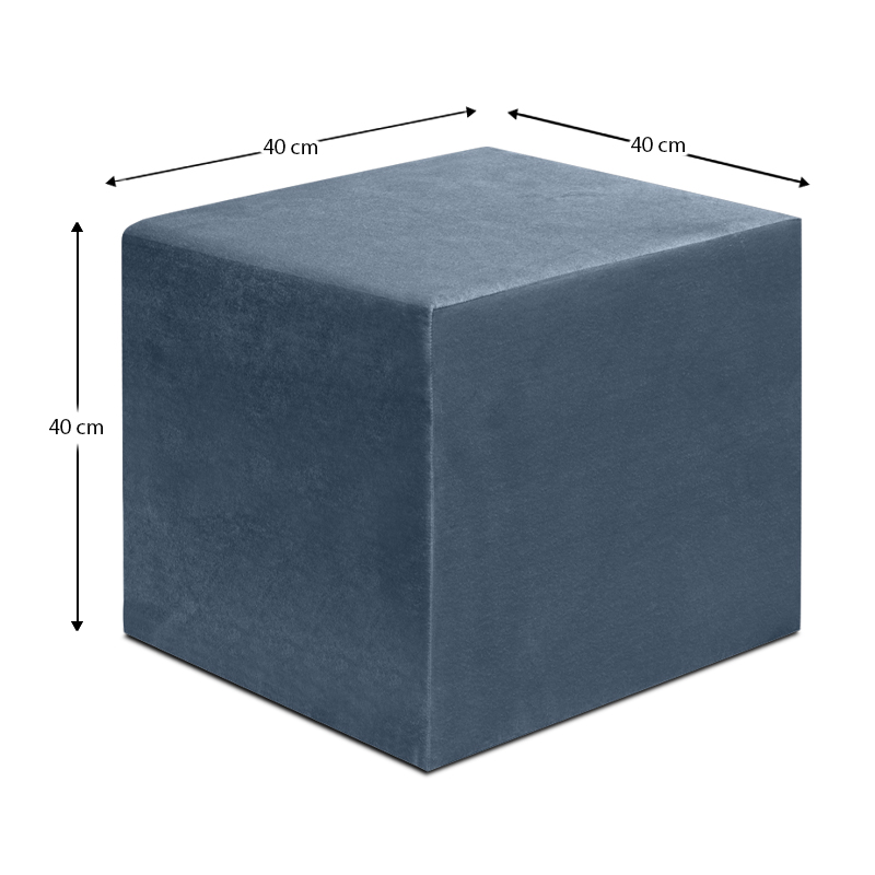 Σκαμπώ April Megapap βελούδινο χρώμα ανθρακί 40x40x40εκ. - Image 3