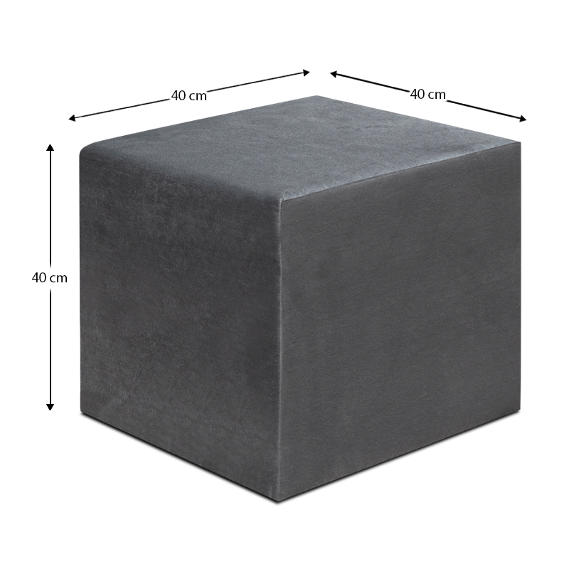 Σκαμπώ April Megapap βελούδινο χρώμα γκρι 40x40x40εκ. - Image 3