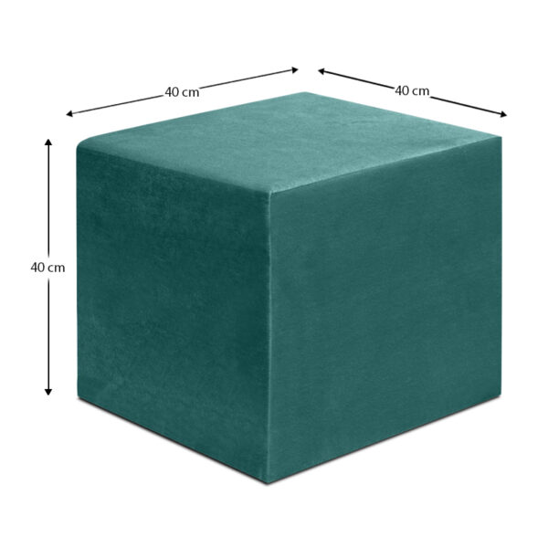 Σκαμπώ April Megapap βελούδινο χρώμα κυπαρισσί 40x40x40εκ. - Image 3
