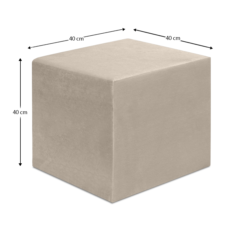 Σκαμπώ April Megapap βελούδινο χρώμα μπεζ 40x40x40εκ. - Image 3