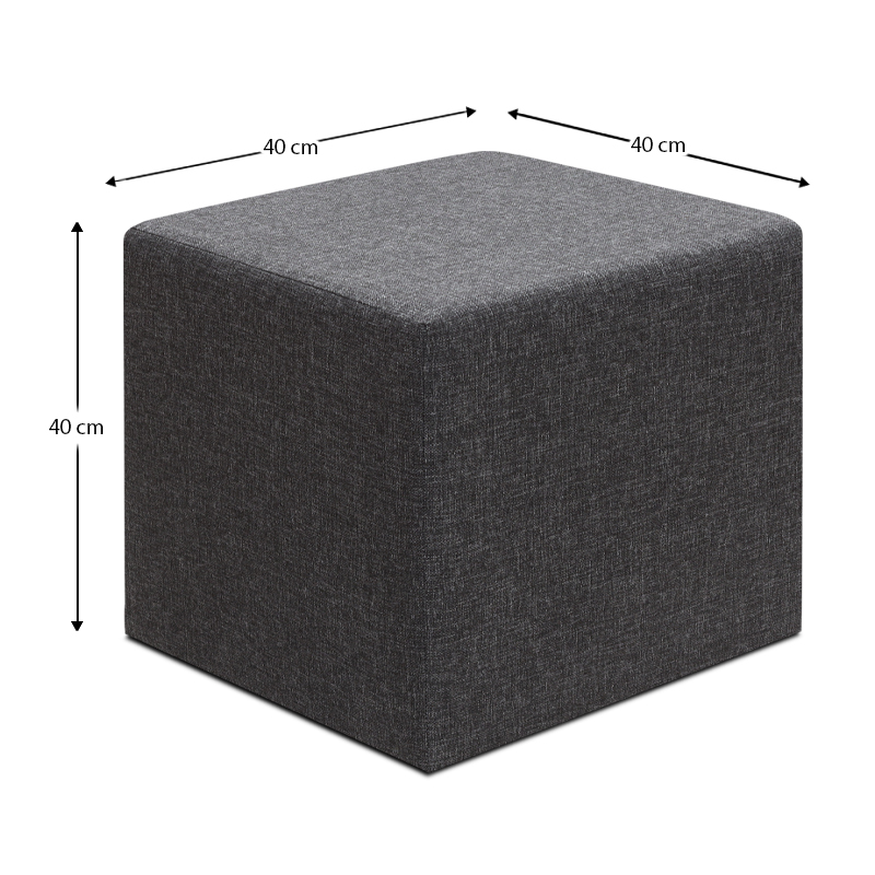 Σκαμπώ Linda Megapap υφασμάτινο χρώμα ανθρακί 40x40x40εκ. - Image 3