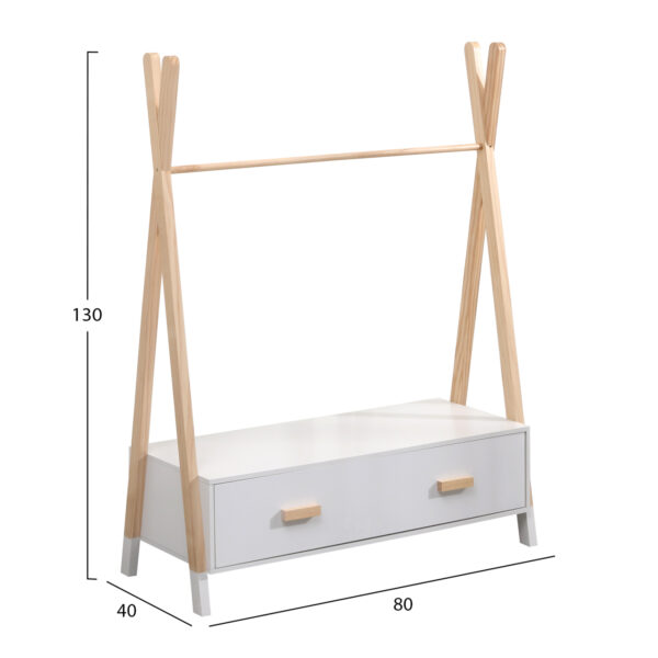 ΚΡΕΜΑΣΤΡΑ ΜΕ ΣΥΡΤΑΡΙΑ ΠΑΙΔΙΚH PASCHAL HM2491.03 ΜΕΛΑΜΙΝΗ-ΞΥΛΟ ΠΕΥΚΟΥ 80x40x130Υεκ - Image 3
