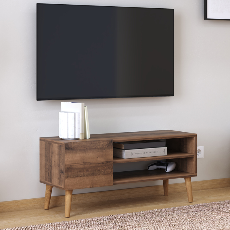 Έπιπλο τηλεόρασης Porto Megapap χρώμα καρυδί 90x32x42εκ. - Image 2