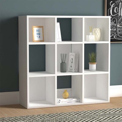 Βιβλιοθήκη Cube Megapap χρώμα λευκό 90x30x90εκ.