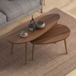 Βοηθητικά τραπεζάκια Elips Megapap χρώμα καρυδί 116x46x46εκ.