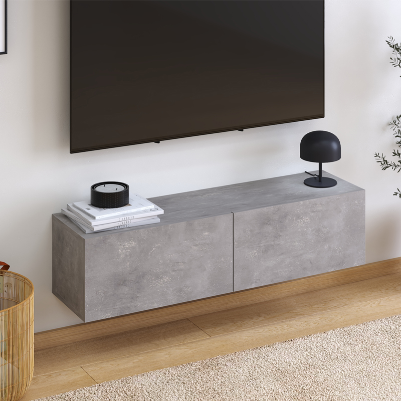 Έπιπλο τηλεόρασης επιτοίχιο Palm Megapap χρώμα γκρι ρετρό 120x32x30εκ. - Image 3