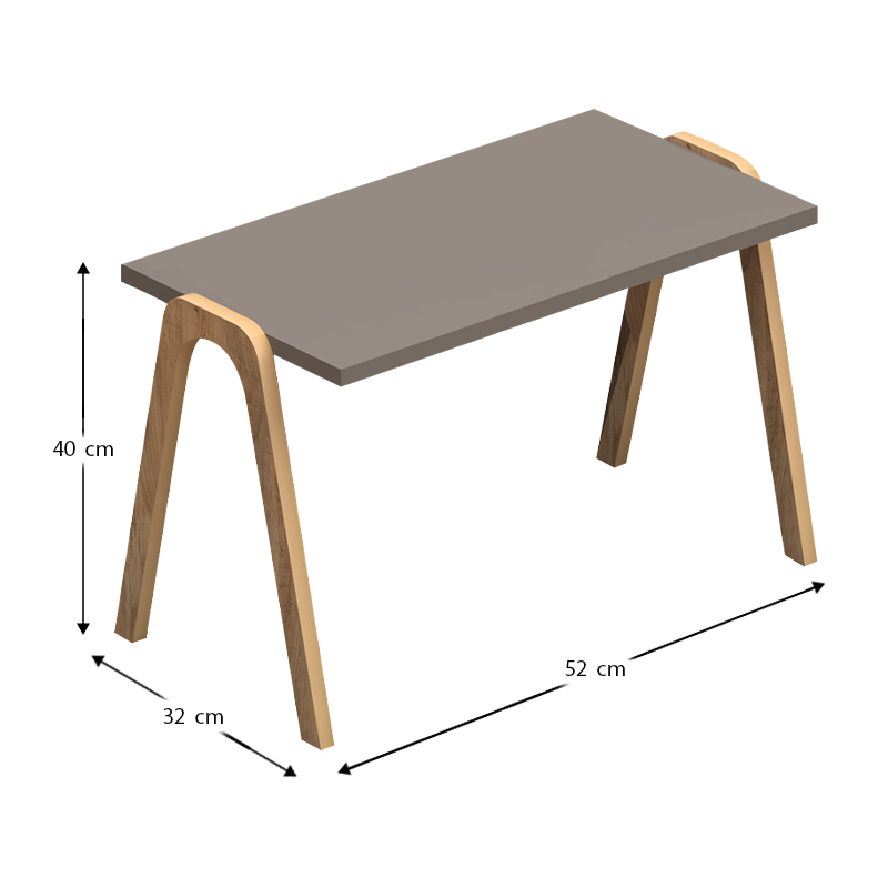 Τραπεζάκια βοηθητικά σετ 3 τμχ Como Megapap χρώμα καφέ - cappuccino - κρεμ 52x32x40εκ. - Image 3