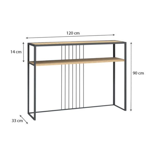 Κονσόλα Kary Megapap χρώμα oak 120x33x90εκ. - Image 3