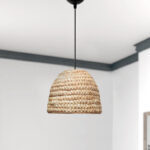 Φωτιστικό οροφής Pena Megapap E27 από σχοινί μονόφωτο χρώμα φυσικό Ø30x70εκ.