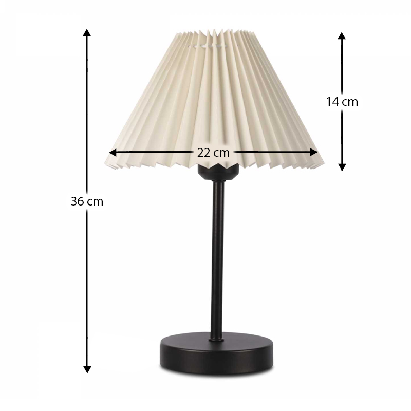 Φωτιστικό επιτραπέζιο Floi Megapap E27 μεταλλικό - ύφασμα Pvc χρώμα κρεμ Ø22x36εκ. - Image 2