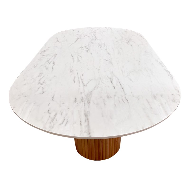 Τραπέζι Borno Megapap χρώμα φυσικό - λευκό εφέ μαρμάρου 180x89x75 εκ. - Image 3