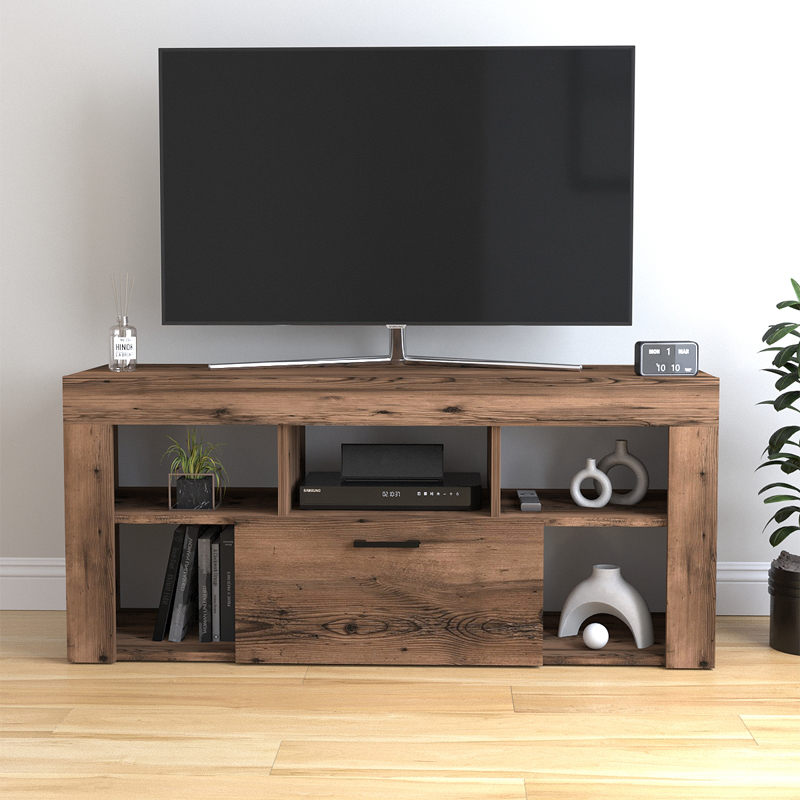 Έπιπλο τηλεόρασης Midili Megapap χρώμα καπνιστή καρυδιά 135x42x60,7εκ. - Image 2