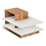 Τραπεζάκι σαλονιού Venus Megapap χρώμα λευκό - καρυδί 85x60x43,6εκ.