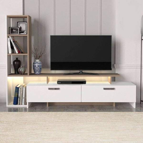 Σύνθεση τηλεόρασης Simal Megapap με LED χρώμα λευκό - cordoba 168,2x31,3x120εκ. - Image 2