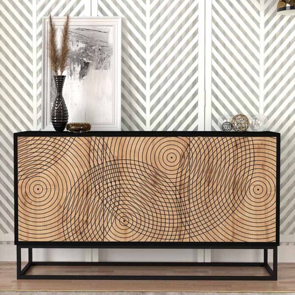 Μπουφές Themis Megapap χρώμα μαύρο - sapphire oak 150x35x83,6εκ. - Image 2