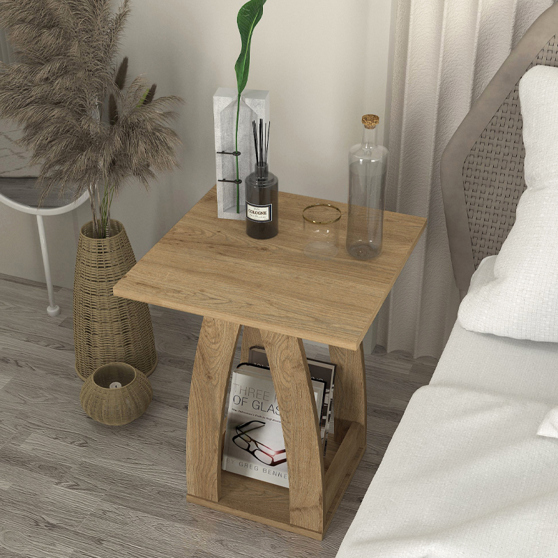 Τραπεζάκι βοηθητικό - Κομοδίνο Deros Megapap χρώμα sepet oak 45x45x56εκ. - Image 2