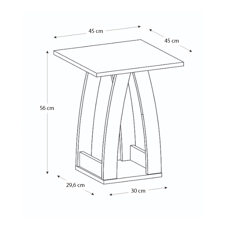 Τραπεζάκι βοηθητικό - Κομοδίνο Deros Megapap χρώμα sepet oak 45x45x56εκ. - Image 4
