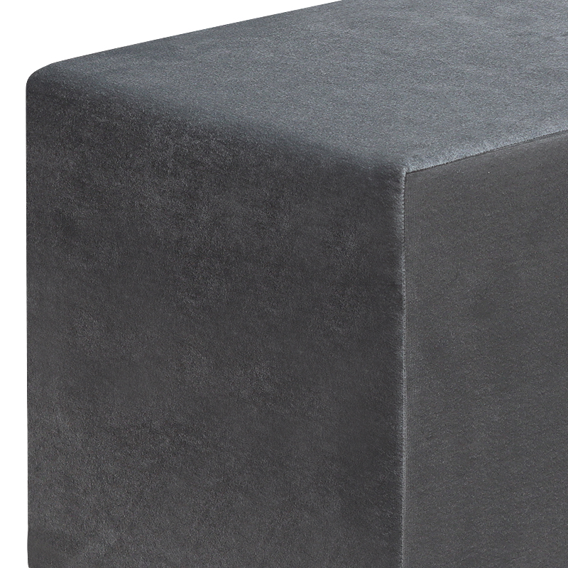 Σκαμπώ April Megapap βελούδινο χρώμα γκρι 40x40x40εκ. - Image 2