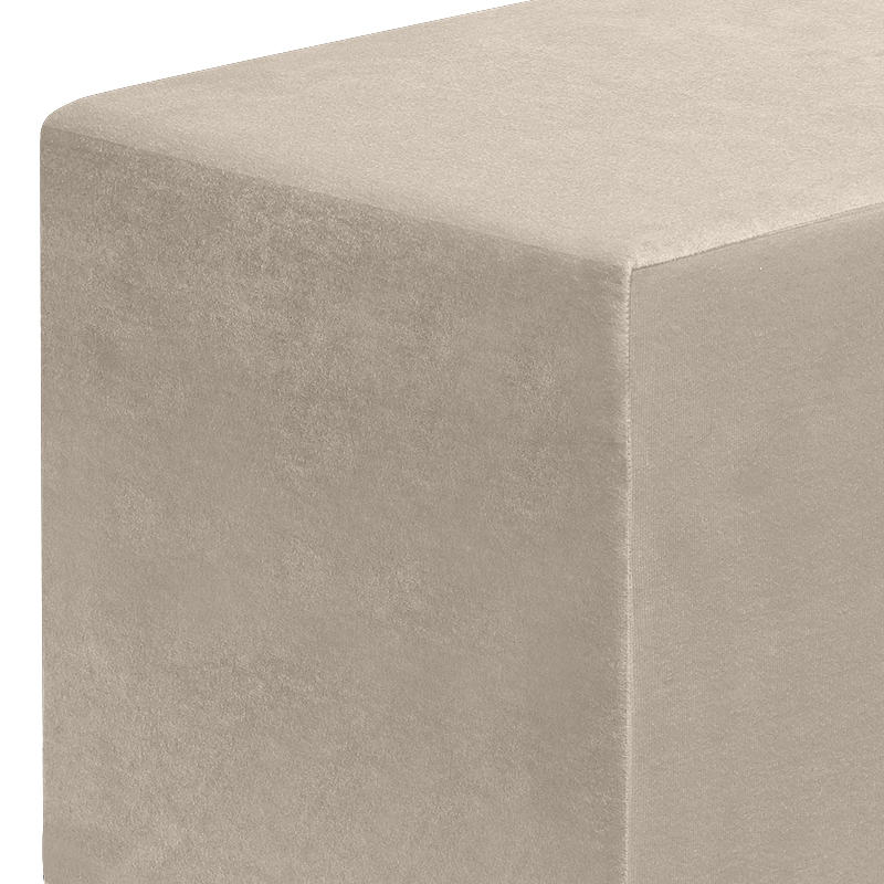 Σκαμπώ April Megapap βελούδινο χρώμα μπεζ 40x40x40εκ. - Image 2