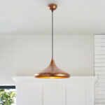 Φωτιστικό οροφής Barek Megapap E27 μεταλλικό μονόφωτο χρώμα bronze Φ34x119εκ.