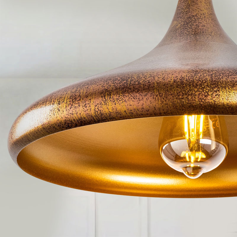 Φωτιστικό οροφής Barek Megapap E27 μεταλλικό μονόφωτο χρώμα bronze Φ34x119εκ. - Image 2