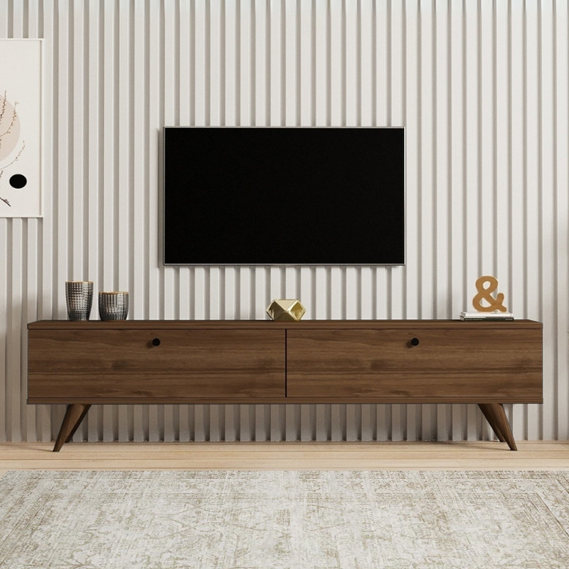 Έπιπλο τηλεόρασης Paris Megapap χρώμα καρυδί 160x25x35εκ. - Image 2