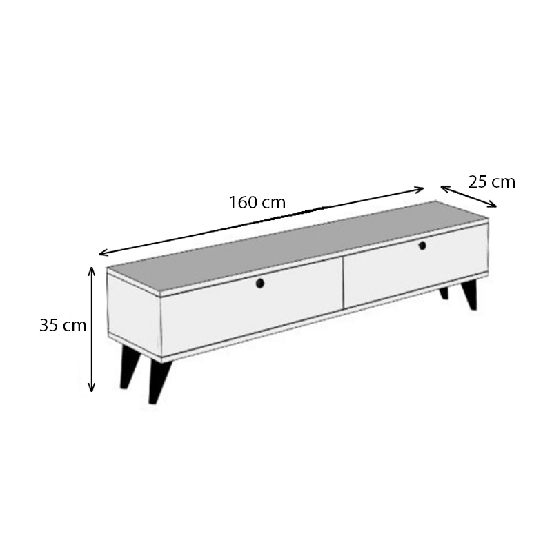 Έπιπλο τηλεόρασης Paris Megapap χρώμα καρυδί 160x25x35εκ. - Image 3