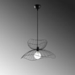 Φωτιστικό οροφής Farac Megapap E27 μεταλλικό μονόφωτο χρώμα μαύρο Ø50x31/111εκ.