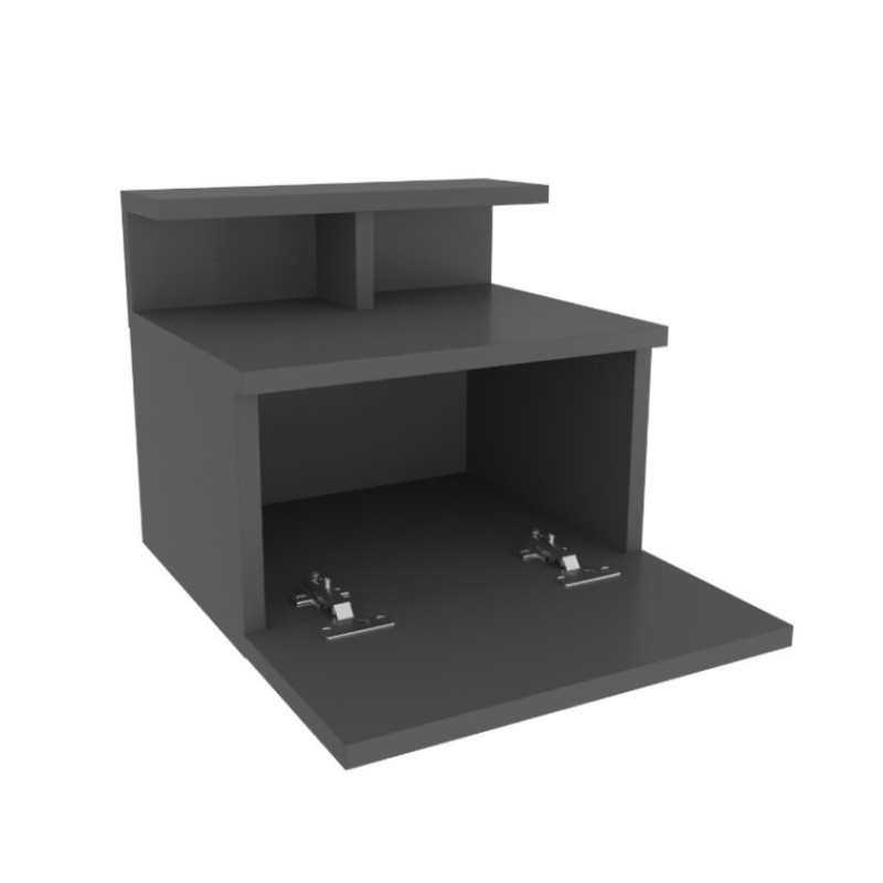 Κομοδίνο επιτοίχιο Arsen Megapap χρώμα ανθρακί 39,8x31,9x35εκ. - Image 4