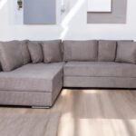 Karina Γωνιακός καναπές κρεβάτι με αποθηκευτικό χώρο & 2 σκαμπό 278x218εκ. Μπεζ σκούρο Αριστερή Γωνία