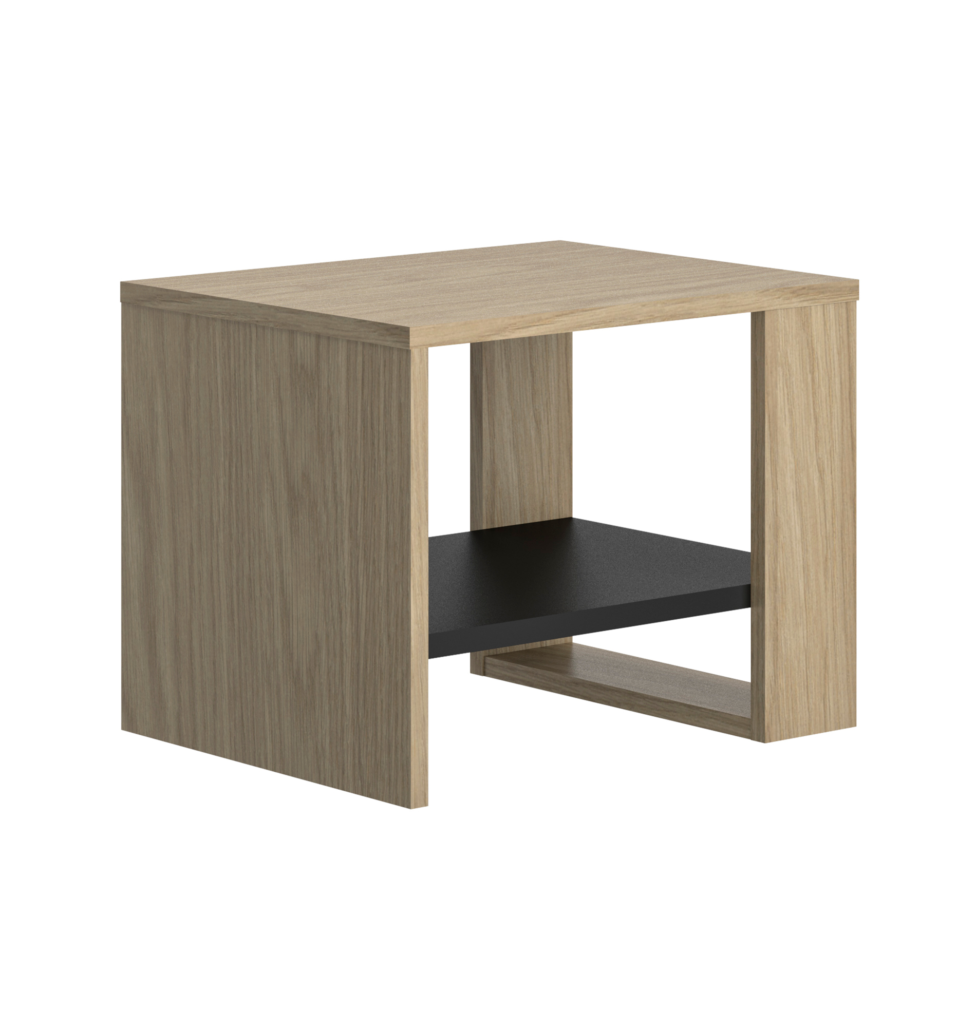 Nael κομοδίνο 44x36x35εκ. Rookwood Oak / Μαύρο - Image 2