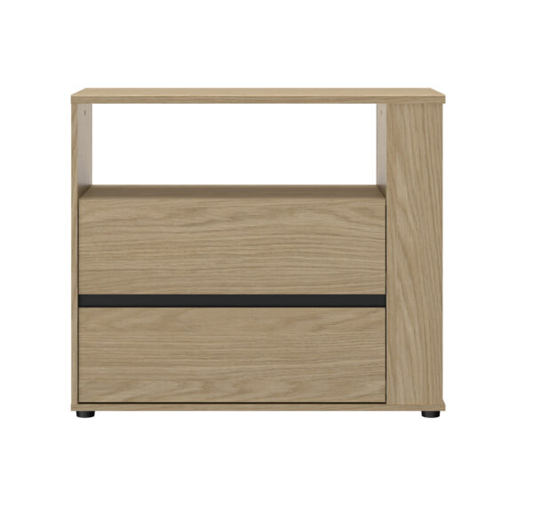 Nael συρταριέρα με δυο συρτάρια  94x40x80εκ. Rookwood Oak - Image 2