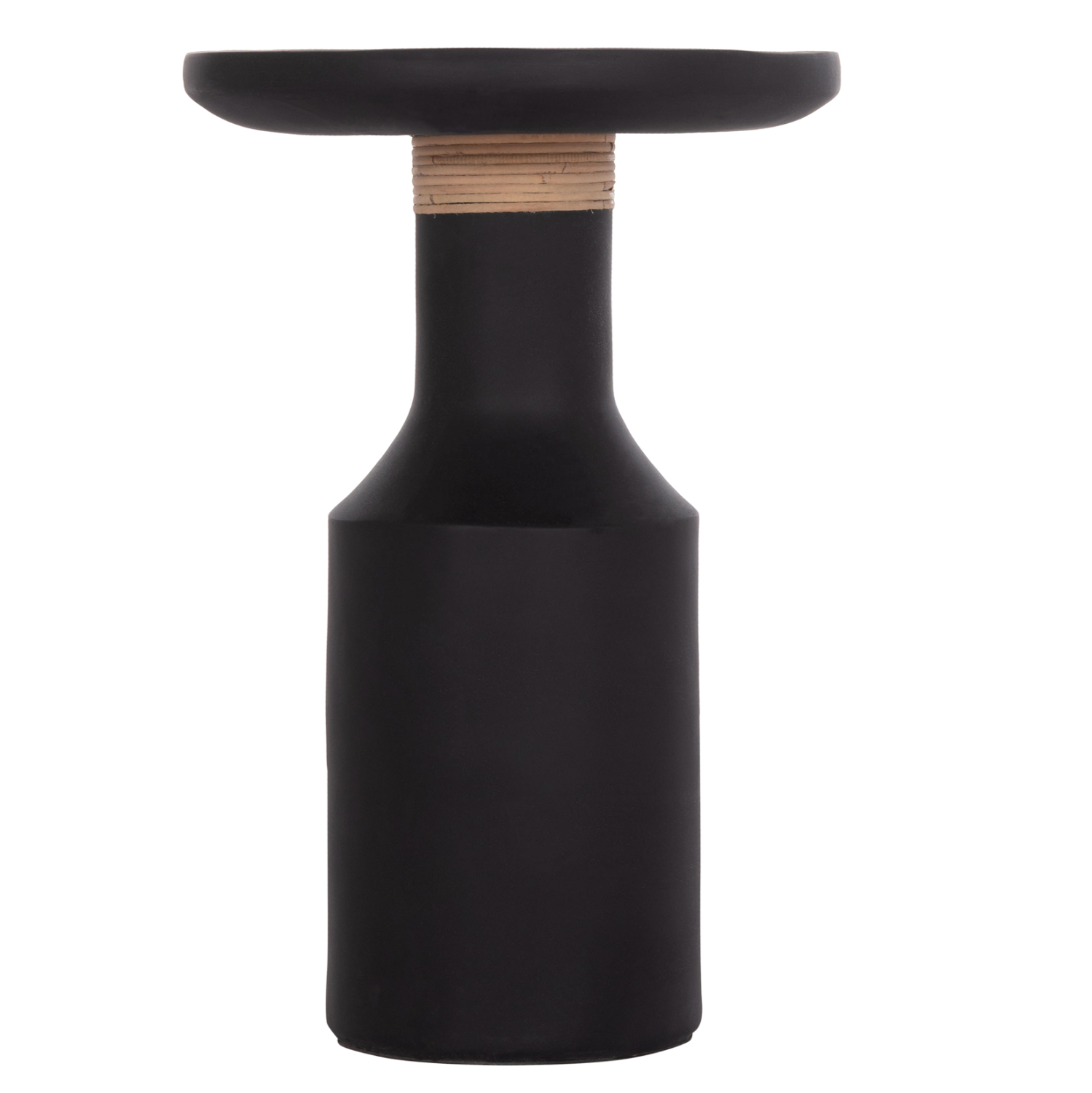 ΒΟΗΘΗΤΙΚΟ ΤΡΑΠΕΖΙ TRED(T) HM18169.01 FIBER CEMENT ΜΑΥΡΟ-ΦΥΣΙΚΟ RATTAN--Φ40x61Υεκ. - Image 3