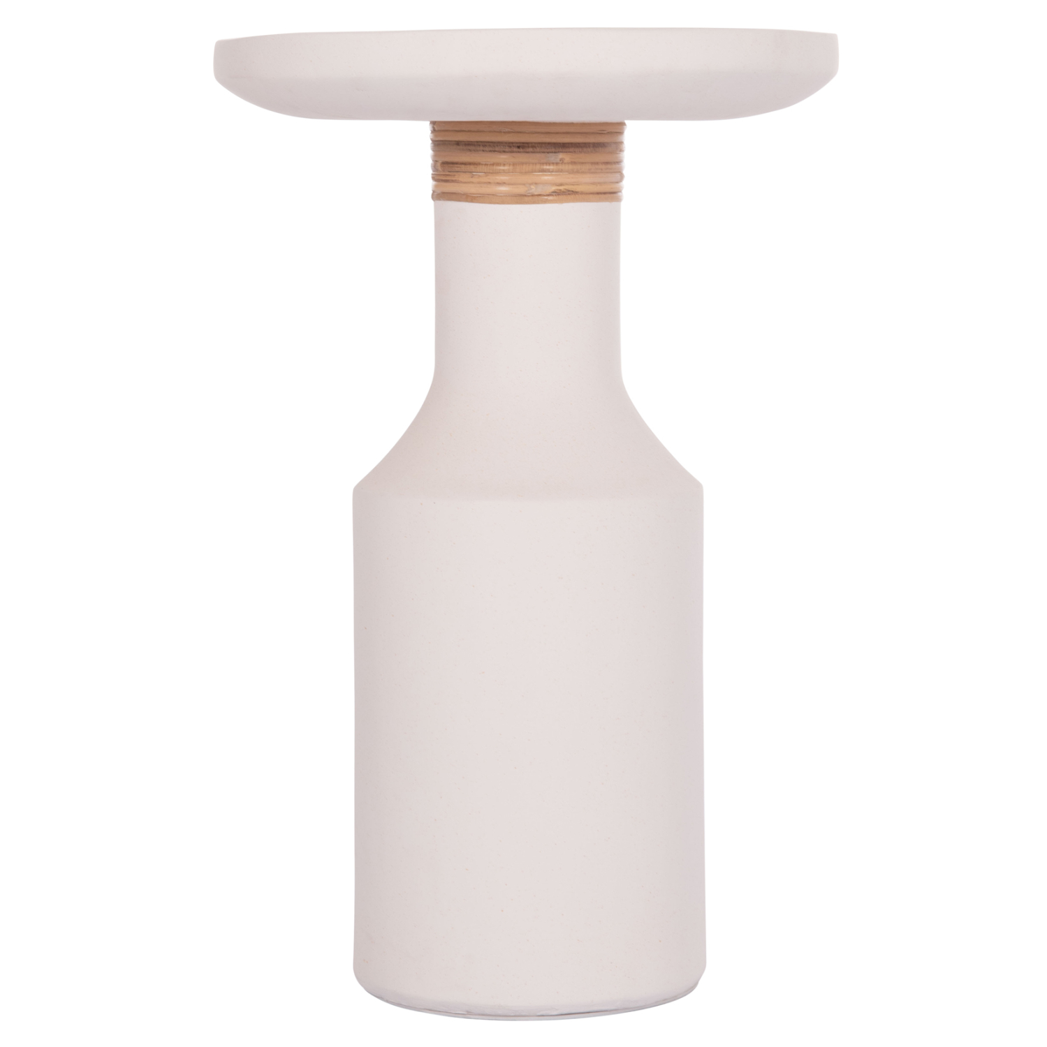 ΒΟΗΘΗΤΙΚΟ ΤΡΑΠΕΖΙ TRED(T) HM18169.02 FIBER CEMENT ΛΕΥΚΟ-ΦΥΣΙΚΟ RATTAN--Φ40x61Υεκ. - Image 3