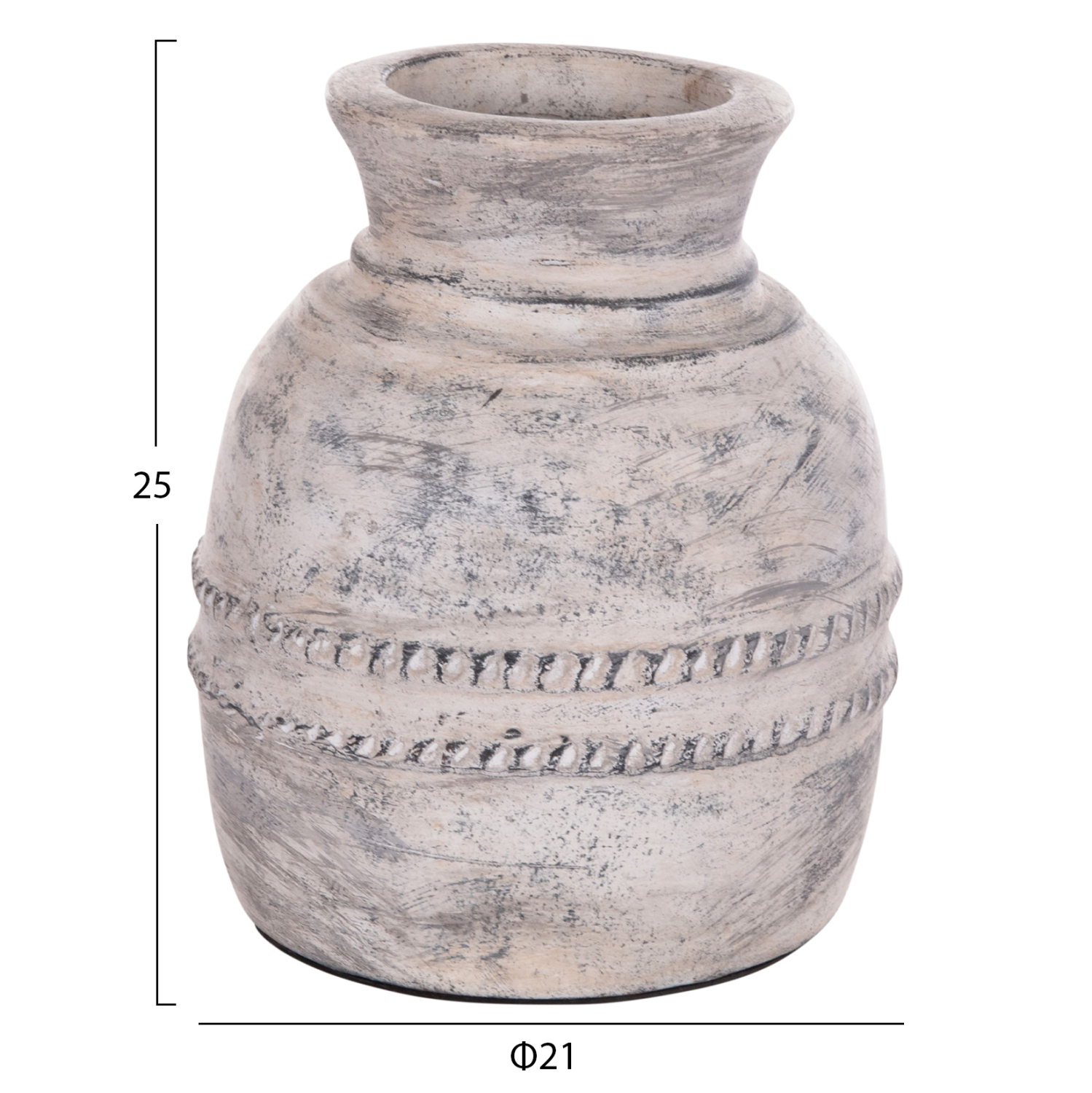 ΔΙΑΚΟΣΜΗΤΙΚΟ ΕΠΙΤΡΑΠΕΖΙΟ ΒΑΖΟ VERMO HM4393 ΤΕΡΑΚΟΤΑ ΣΕ ΑΝΟΙΧΤΟ ΓΚΡΙ Φ21x25Υεκ. - Image 2