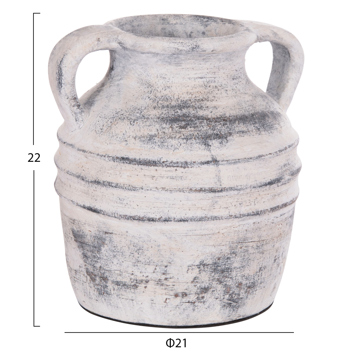 ΔΙΑΚΟΣΜΗΤΙΚΟ ΕΠΙΤΡΑΠΕΖΙΟ ΒΑΖΟ VERMO HM4398 ΤΕΡΑΚΟΤΑ ΣΕ ΑΝΟΙΧΤΟ ΓΚΡΙ Φ21x22Υεκ. - Image 2