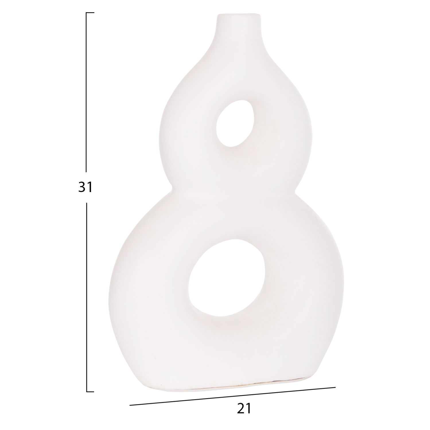 ΕΠΙΤΡΑΠΕΖΙΟ ΔΙΑΚΟΣΜΗΤΙΚΟ ΒΑΖΟ FIORIN HM4666.02S ΤΕΡΑΚΟΤΑ ΣΕ ΛΕΥΚΟ--21x7.5x31Υεκ. - Image 2