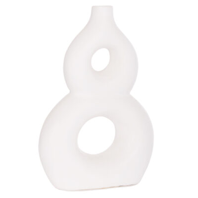 ΕΠΙΤΡΑΠΕΖΙΟ ΔΙΑΚΟΣΜΗΤΙΚΟ ΒΑΖΟ FIORIN HM4666.02S ΤΕΡΑΚΟΤΑ ΣΕ ΛΕΥΚΟ--21x7.5x31Υεκ.