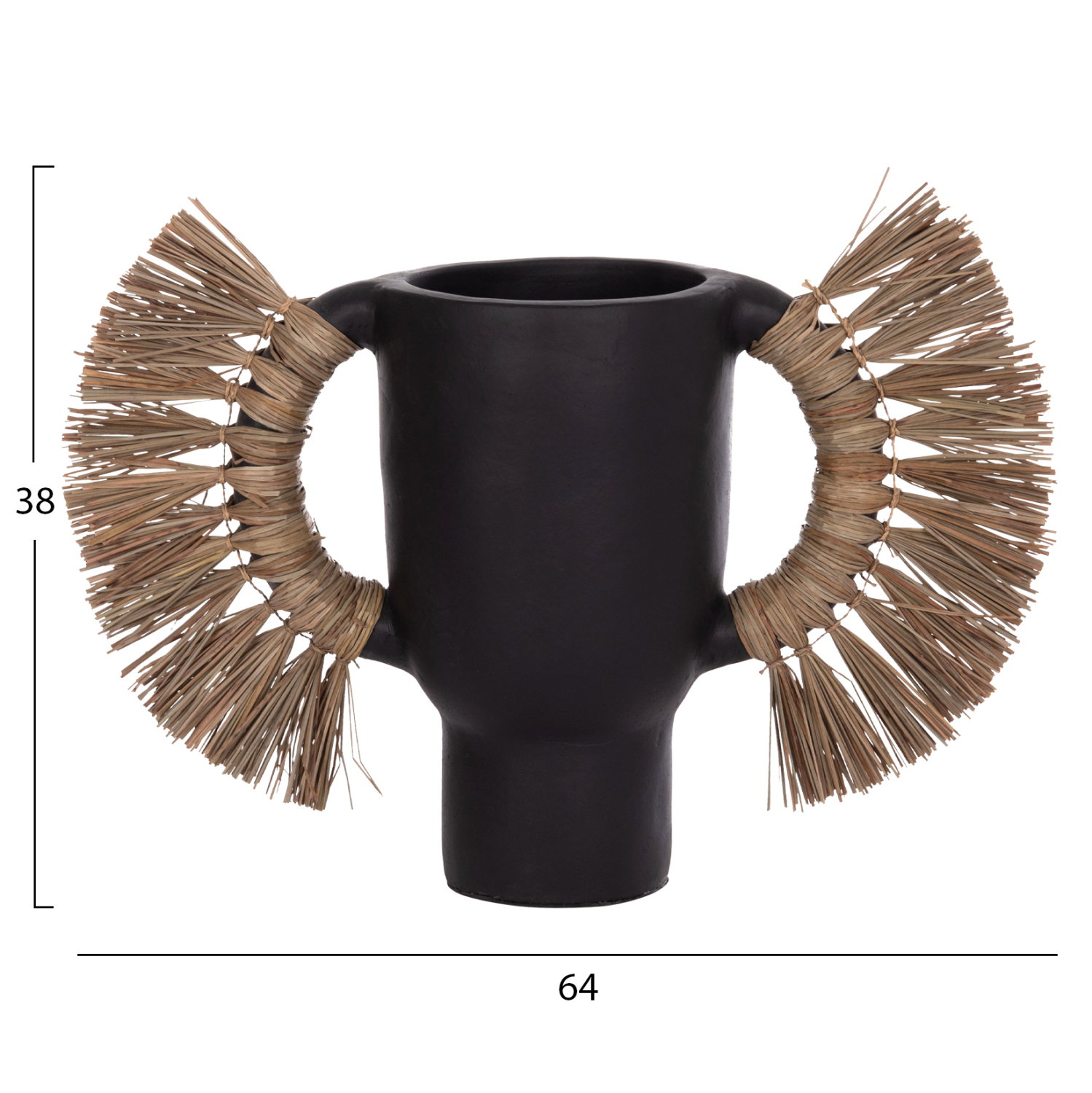 ΕΠΙΤΡΑΠΕΖΙΟ ΔΙΑΚΟΣΜΗΤΙΚΟ ΒΑΖΟ ALICA HM4668.01L ΜΑΥΡΗ ΤΕΡΑΚΟΤΑ & GRASS--64x22x38Υεκ - Image 2