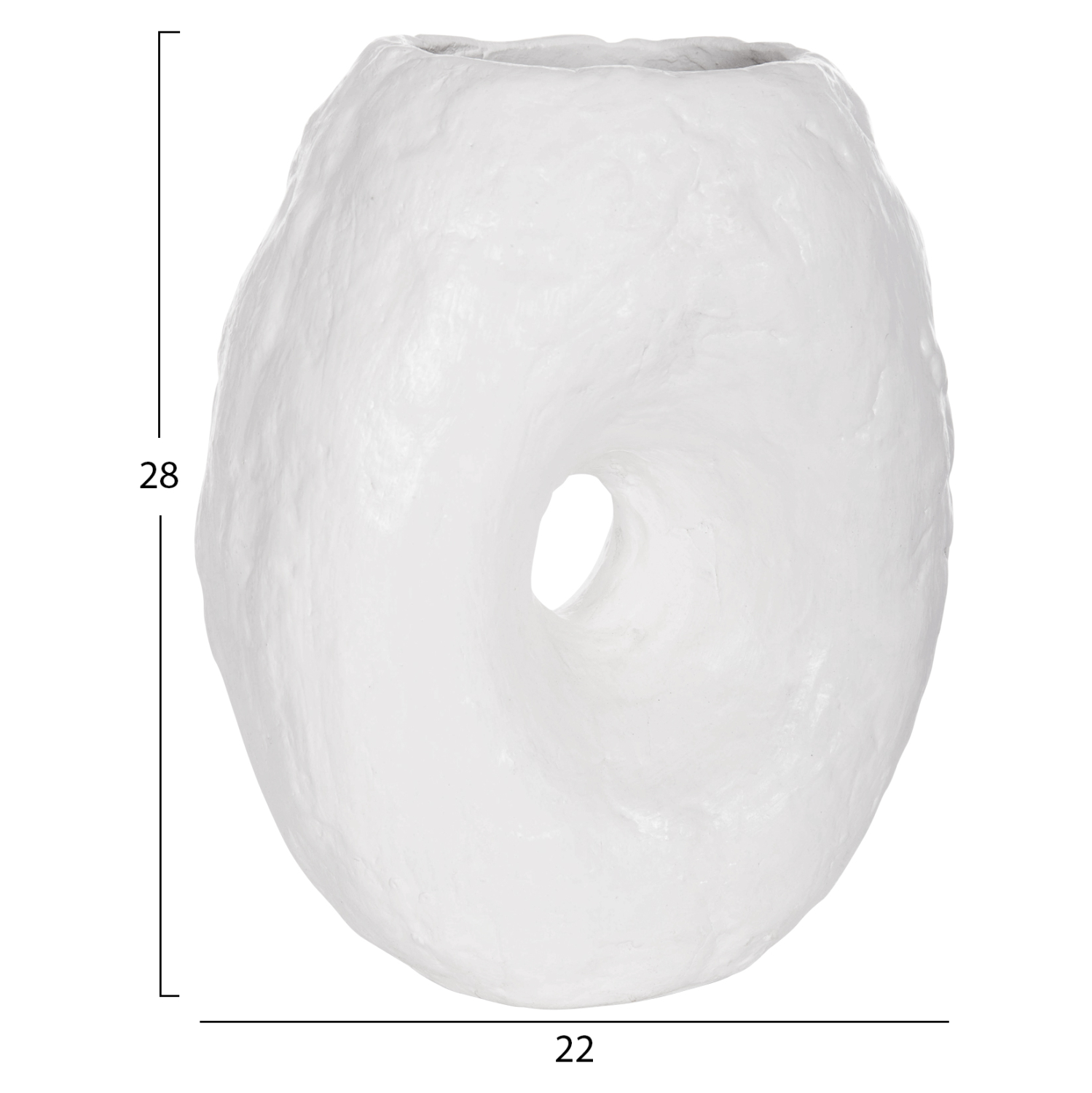 ΕΠΙΤΡΑΠΕΖΙΟ ΔΙΑΚΟΣΜΗΤΙΚΟ ΒΑΖΟ NAMENTIS HM4673.02S ΛΕΥΚΗ ΤΕΡΑΚΟΤΑ--22x13x28Υεκ - Image 2