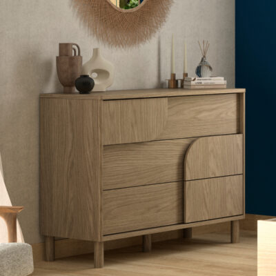 Galys συρταριέρα με 3 συρτάρια 116x47x92εκ. Rookwood Oak