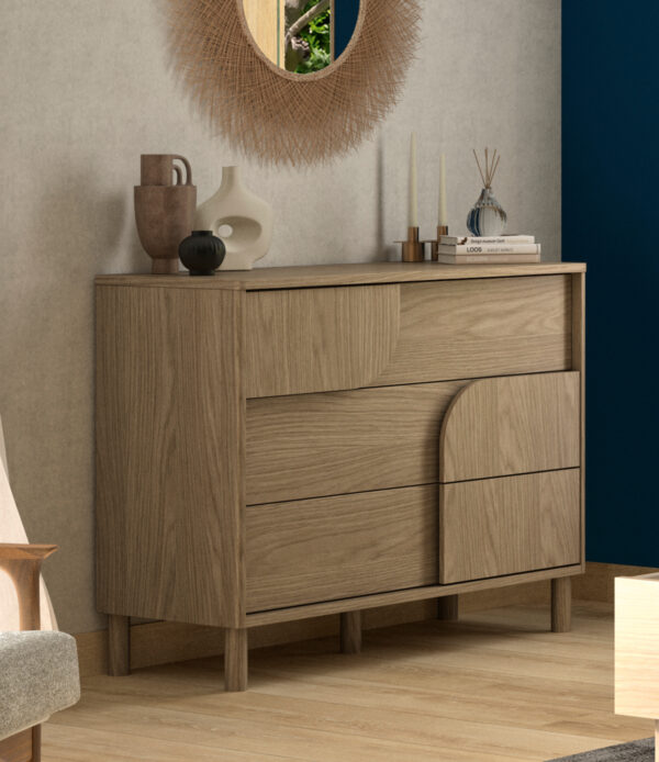 Galys συρταριέρα με 3 συρτάρια 116x47x92εκ. Rookwood Oak