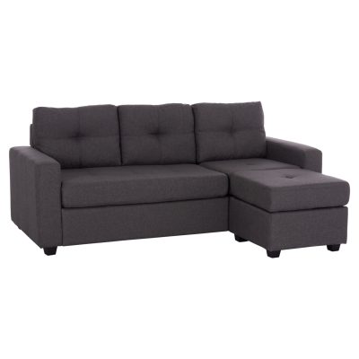 ΚΑΝΑΠΕΣ ΑΝΑΣΤΡΕΨΙΜΗ ΓΩΝΙΑ PAGE HM3004.02 ΜΕ ΓΚΡΙ ΥΦΑΣΜΑ 205X140X87Y εκ.