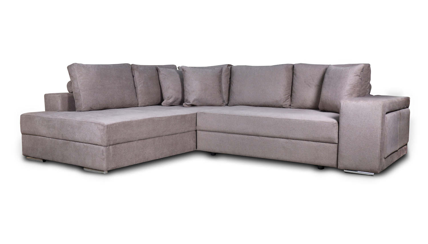 Karina Γωνιακός καναπές κρεβάτι με αποθηκευτικό χώρο & 2 σκαμπό 278x218εκ. Μπεζ σκούρο Αριστερή Γωνία - Image 2