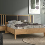 Rivoli κρεβάτι διπλό 249x208x93εκ. ( για στρώμα 160x200εκ. )  με δύο κρεμαστά κομοδίνα , κρυφό φωτισμό στα κομοδίνα Artisan Oak / Black