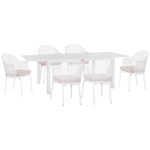 ΣΕΤ ΤΡΑΠΕΖΑΡΙΑΣ ΕΞ.ΧΩΡΟΥ KRUM HM21147 ΤΡΑΠΕΖΙ ΜΕ 6 ΠΟΛΥΘΡΟΝΕΣ--ΛΕΥΚΟ ΑΛΟΥΜΙΝΙΟ