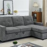 Tiago Γωνιακός καναπές κρεβάτι με αποθηκευτικό χώρο 222x150x94εκ. Γκρι με αναστρέψιμη γωνία