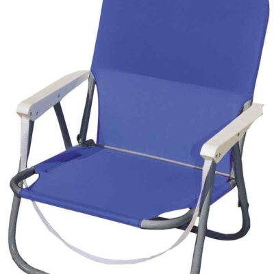 ΚΑΡΕΚΛΑ ΠΑΡΑΛΙΑΣ ΜΕΤΑΛΛΙΚΗ  ΜΠΛΕ ΜΕ ΜΠΡΑΤΣΑ POLYESTER 600D