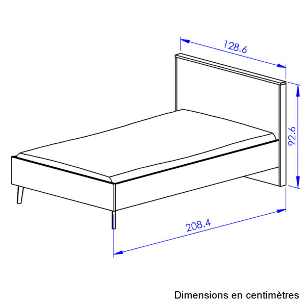 Larvik Κρεβάτι ημίδιπλο 128x208x93εκ. ( για στρώμα 120x200εκ. ) Blond Oak / White - Image 2