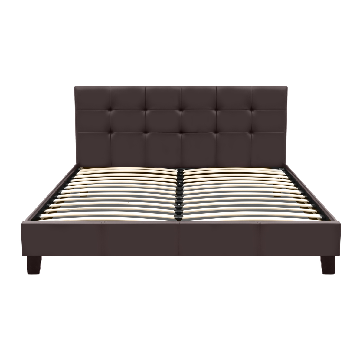 Κρεβάτι Sissy Megapap από τεχνόδερμα χρώμα καφέ 160x200εκ. - Image 3